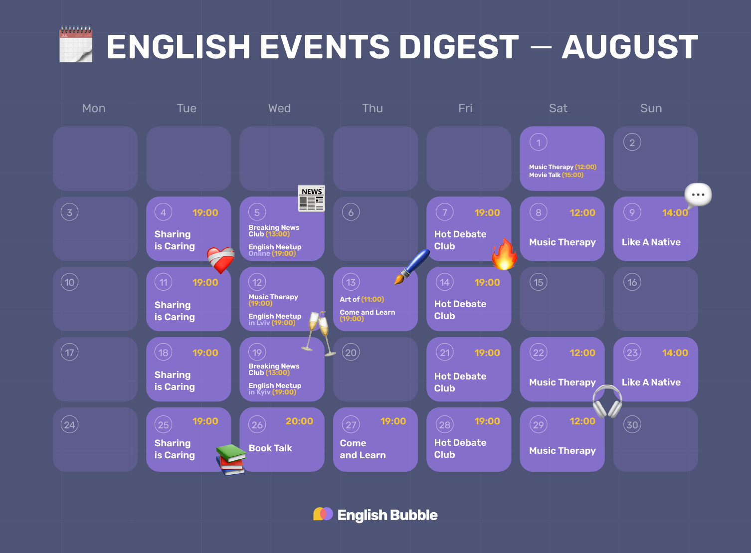 English events digest